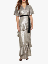 Load image into Gallery viewer, Sequined Tie Detail Dress
