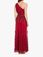 Load image into Gallery viewer, Shirred Petal Detail One Shoulder Gown
